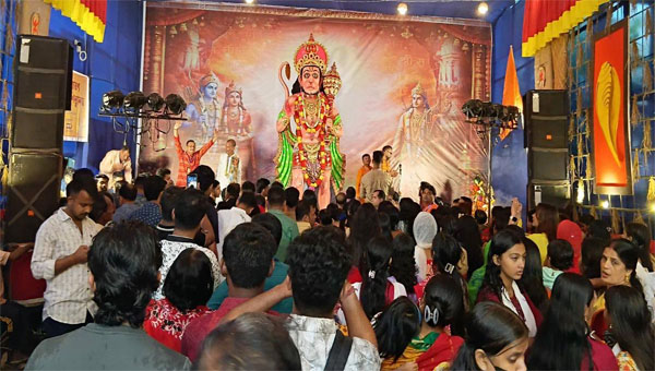 সিলেটে ️হনুমান পূজায় ভক্তদের ঢল